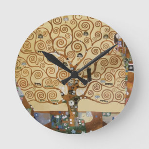 Baum Gustav Klimt des Lebens Runde Wanduhr