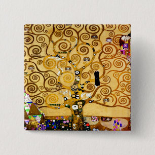 Baum Gustav Klimt Nouveau Button
