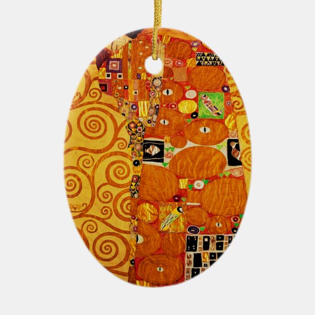 Baum Gustav Klimt Nouveau Keramikornament (Vorne)