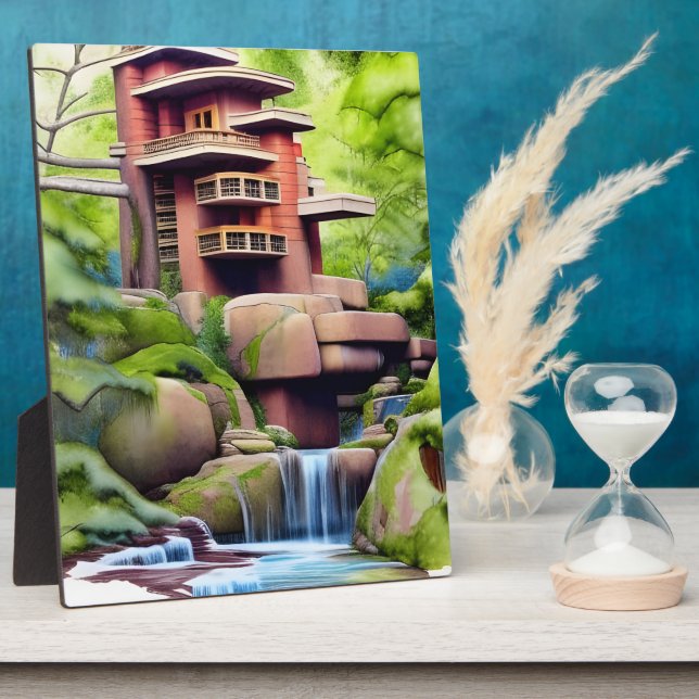 Baum Haus Digitale Kunst Fotoplatte (Seite)