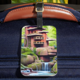 Baum Haus Digitale Kunst Gepäckanhänger
