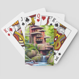 Baum Haus Digitale Kunst Spielkarten