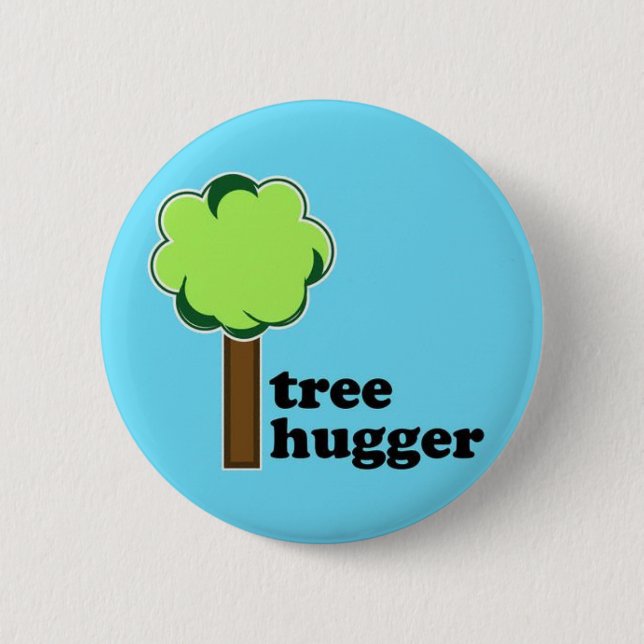 Baum Hugger Knopf Button (Vorderseite)