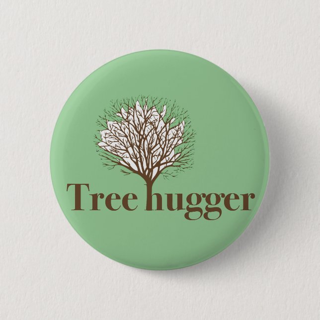 Baum Hugger mit Baumillustration Button (Vorderseite)