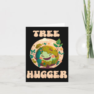 Baum Hugger Vintag Retro Natur Umweltohr Karte