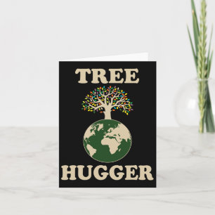 Baum Hugger Vintag Retro Natur Umweltohr Karte