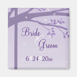 Baum im Silhouette-lila Save the Date Magneten Magnet