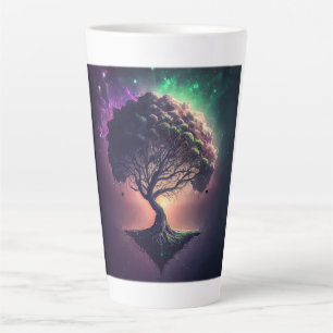 Baum im Weltraum Latte-Tasse Milchtasse