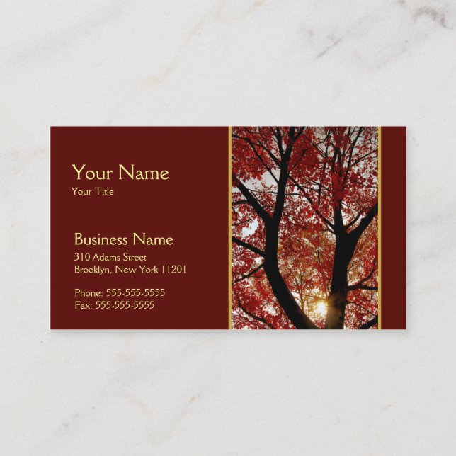 Baum in der Herbst-Visitenkarte Visitenkarte (Vorderseite)