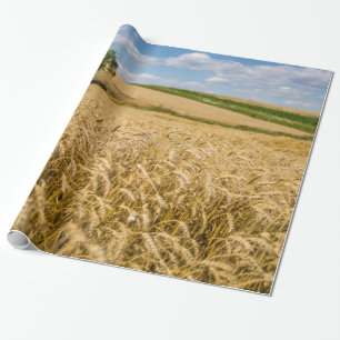 Baum in der Weizen-Feld-Landschaft Geschenkpapier