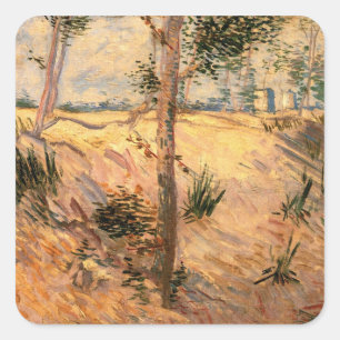 Baum in einem Feld an einem sonnigen Tag von Vince Quadratischer Aufkleber