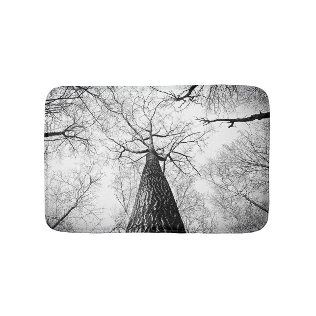 Baum in Schwarzweiss Badematte (Vorderseite)