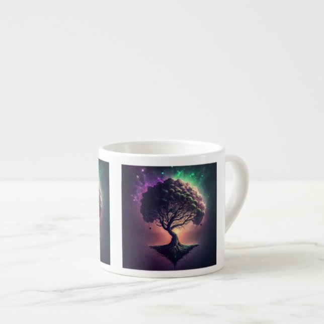 Baum in Space Espresso Tasse (Vorderseite Rechts)