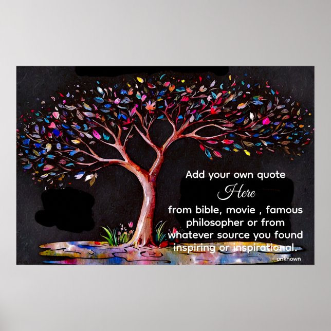 *~* Baum künstlerische Ätherischen DIY Zitat schwa Poster (Vorne)