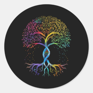 Baum Leben Regenbogen Lgbt Cool Gay Pride Flagge V Runder Aufkleber