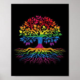 Baum Leben Regenbogen Lgbt Cool Schwule Pride-Flag Poster