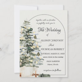 Baum Lichter Winter Weihnachten Hochzeit Einladung