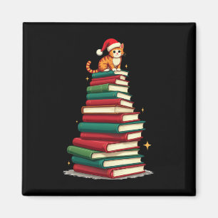 Baum Liebt Lesen Bücher Katze Bibliothekar Lustig Magnet