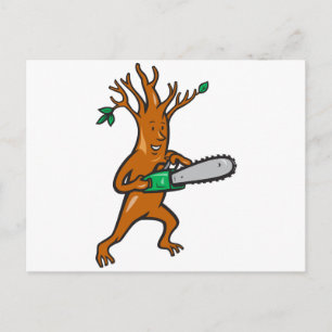 Baum Man Arborist mit Chainsaw Postkarte