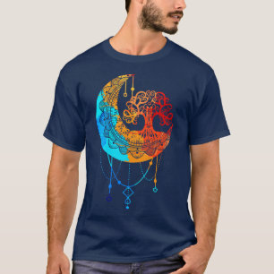 Baum Mandala Moon Chakra Yoga Meditation m T-Shirt