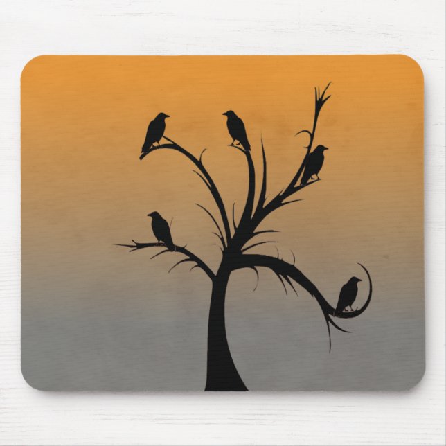 Baum mit Krähen Mousepad (Vorne)
