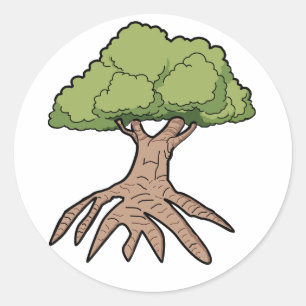 Baum mit langen Aufklebern Runder Aufkleber