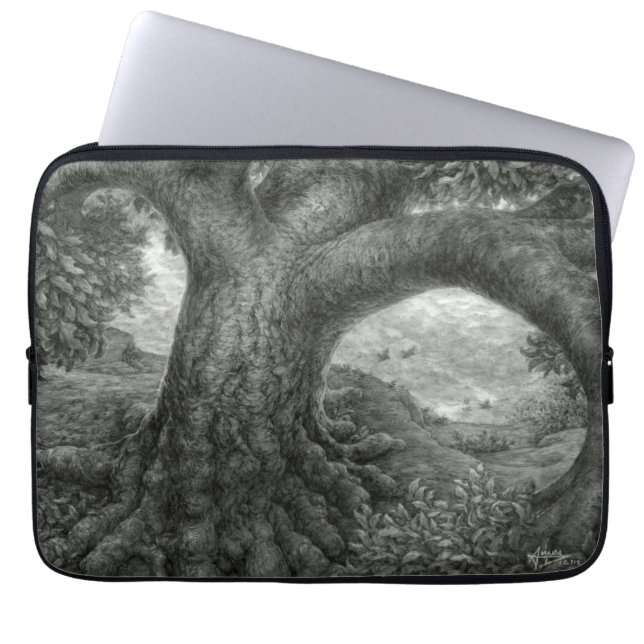 Baum mit Risiko Laptopschutzhülle (Vorderseite)