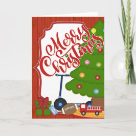 Baum mit Spielzeug - Frohe Weihnachten Karte