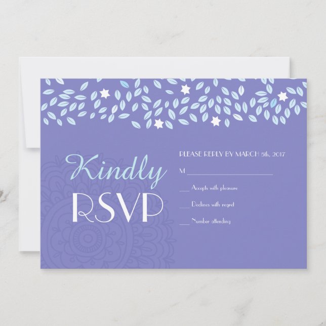 BAUM MIT STARS WEDD RSVP-Antwortkarte Einladung (Vorderseite)
