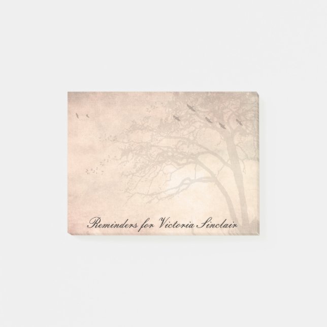 Baum mit Vögeln Post-it Klebezettel (Vorderseite)