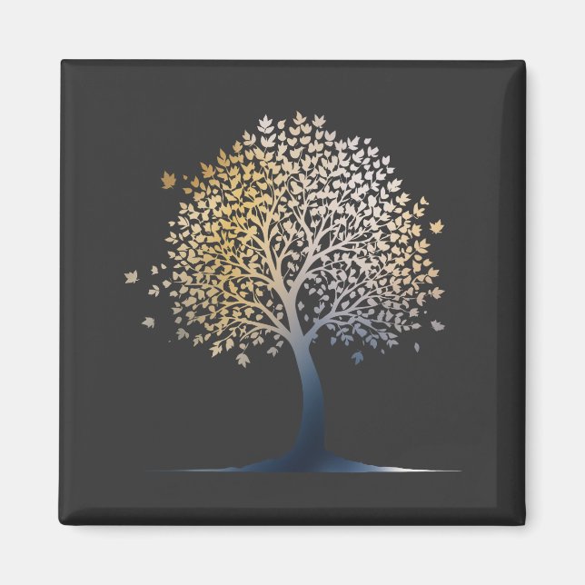 Baum Nature Environment Life Silhouette Style Magnet (Vorne)
