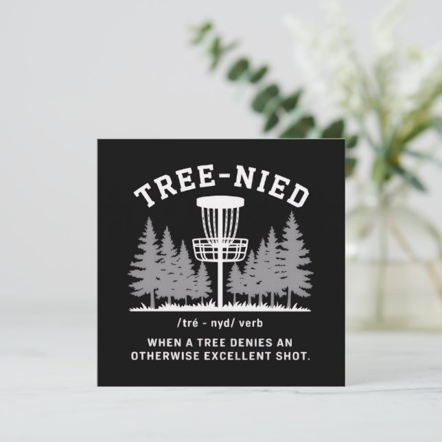 Baum Nied Disc Golf Lustiger Dummer Tree-nied  Einladung (Stehend Vorderseite)