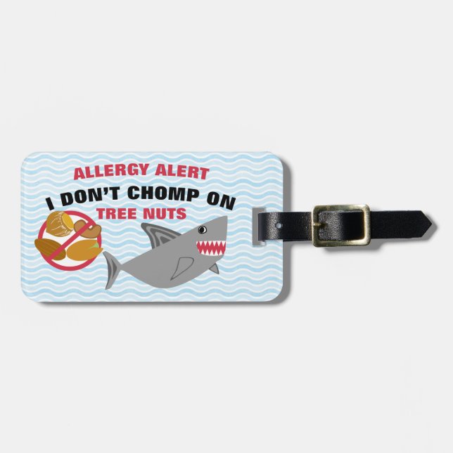 Baum-Nuss-Allergie-Alarm-Haifisch-Umbau für Gepäckanhänger (Vorderseite horizontal)