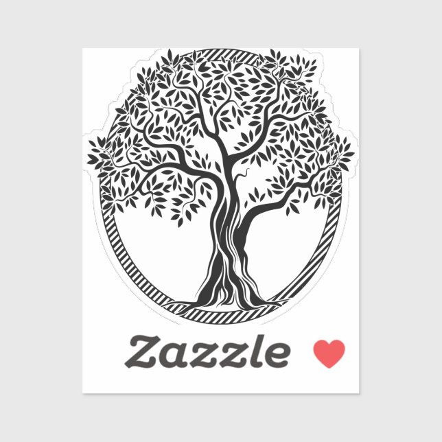 Baum-of-Life-Frame-spirituell Aufkleber (Blatt)