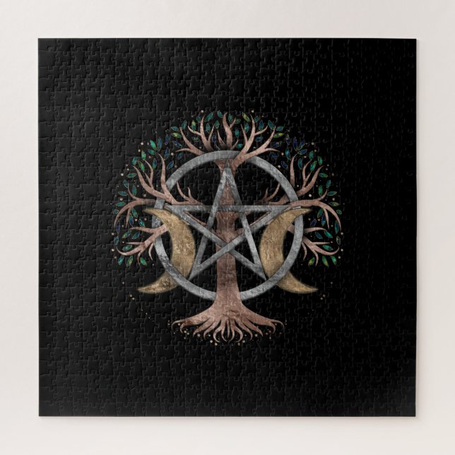 Baum Pentagram Mond Ornament (Vertikal)