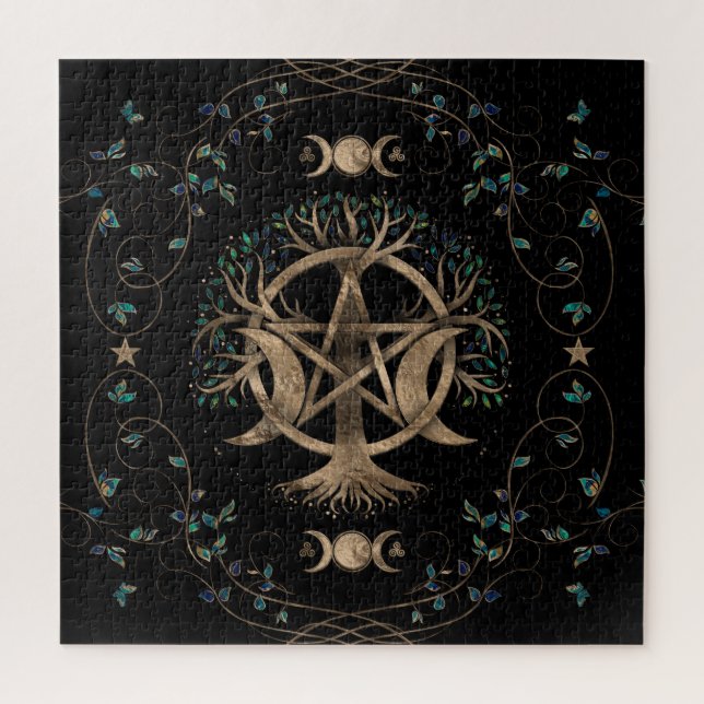 Baum Pentagram Mond Ornament (Vertikal)