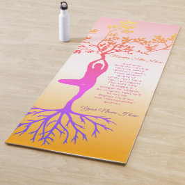 Baum-Pose Vrksasana Yogi-Silhouette wurzelt Natur Yogamatte
