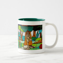 Baum-Pose-Yoga-Tasse Zweifarbige Tasse