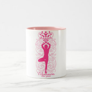 Baum-Pose Zweifarbige Tasse