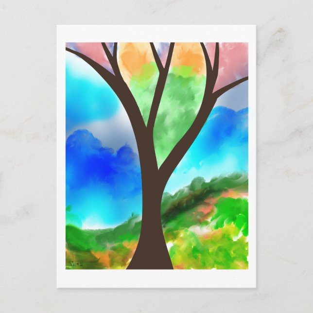 Baum Postkarte (Vorderseite)