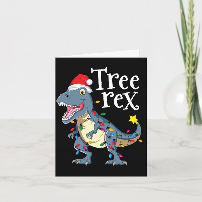 Baum Rex Dinosaur Weihnachten  Karte (Vorderseite)