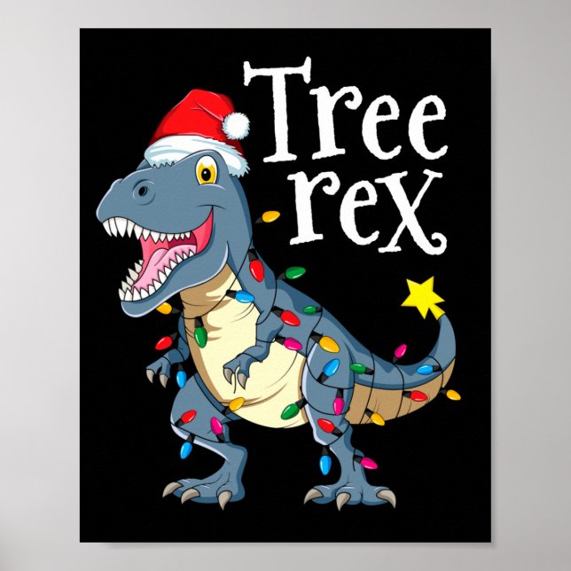 Baum Rex Dinosaurier Weihnachten  Poster (Vorne)