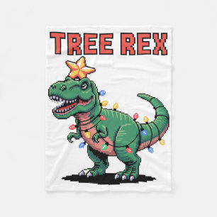 Baum Rex hässlicher Weihnachtspullover Dinosaurier Fleecedecke