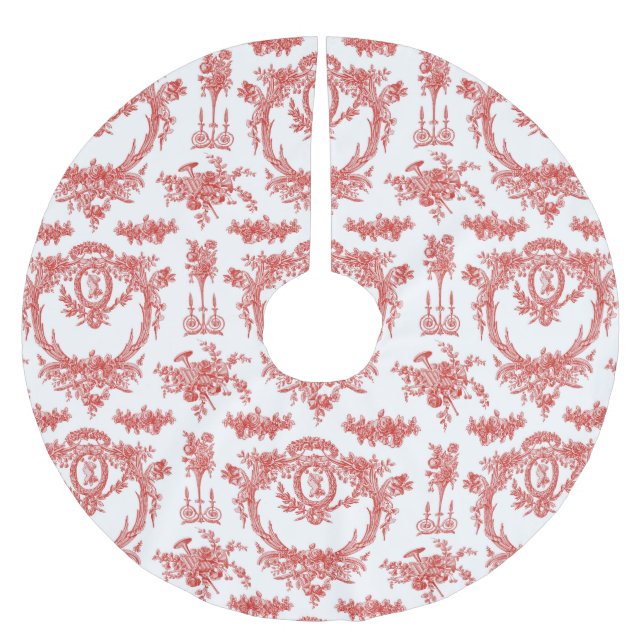 Baum-Rock Marie Toile strawberry2 Polyester Weihnachtsbaumdecke (Vorderseite)
