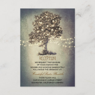 Baum rustikale Hochzeitsfeier & Wegbeschreibung Begleitkarte