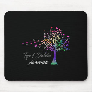 Baum-Schleife Typ-1-Diabetes-Bewusstsein Mousepad