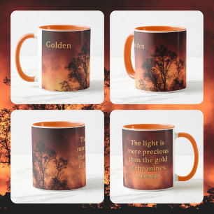 Baum-Silhouette Goldener Himmel John Muir Naturzit Tasse