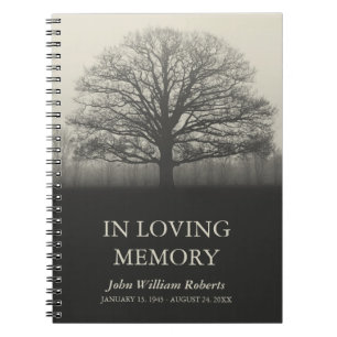 Baum-Silhouette in liebevollem GedächtnisGuestbook Notizblock