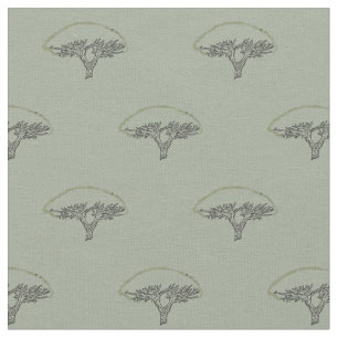 Baum, Socotra Dragon Tree Zeichnend Gewebe Stoff