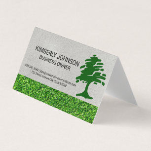 Baum stilisiertes Logo Rasenpflege Visitenkarten